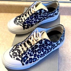 Alexander McQueen Oversized leopard sneakers with box & bag from Saks Fifth Ave